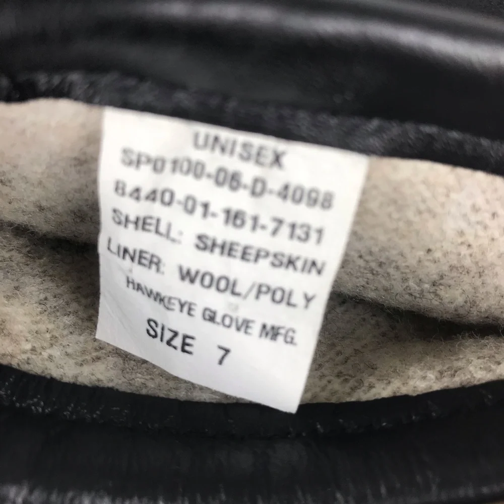 Black Leather Gloves Size 7